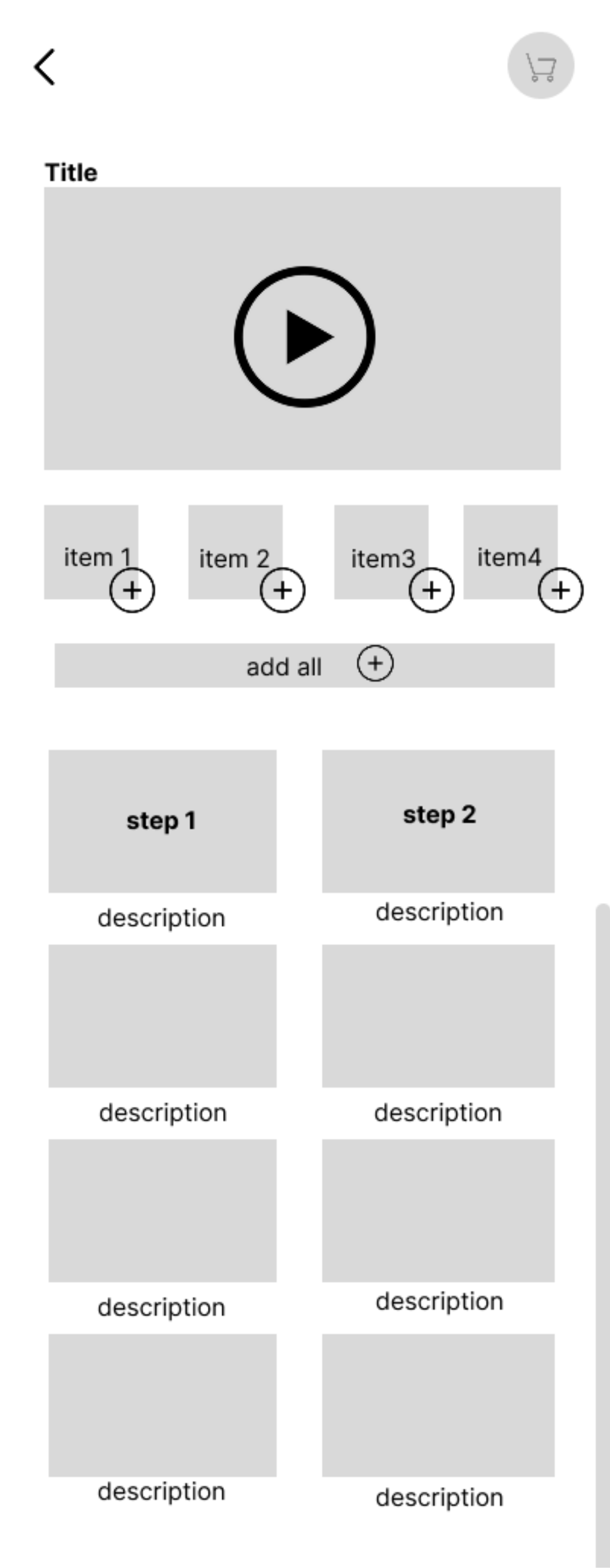 Recipe flow before adding a direct tracking action.